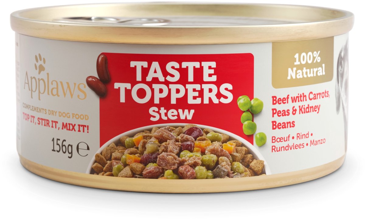 Applaws Dog Taste Toppers Rund met groente stoofpotje 156 gr. - per 12 stuks