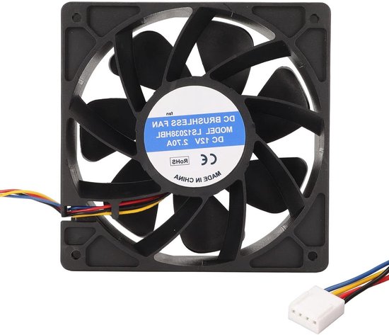 JZK 120 x 120 x 38 mm, DC 24 V, 2-polige borstelloze koelventilator, 12