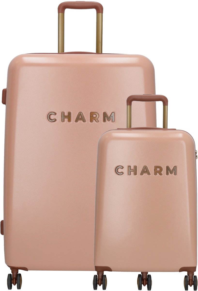 Charm London Capetown Koffer 20-28 Inch - Kofferset - Hardcase - Handbagage - L - S - Roze