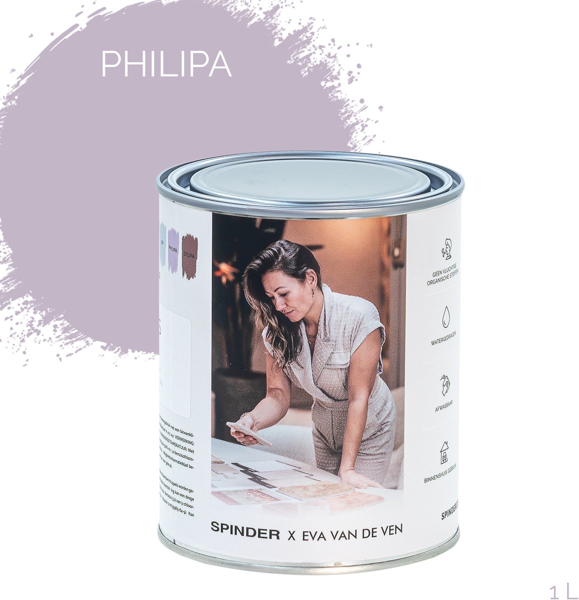 Spinder x Eva van de Ven 1L matte muurverf - Philipa
