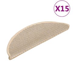vidaXL Trapmatten Sisal-look 15 st - Berber Trapmatten - Antislip Matten - Trappen Bekleden - Vloerbeschermer - Sisal Look