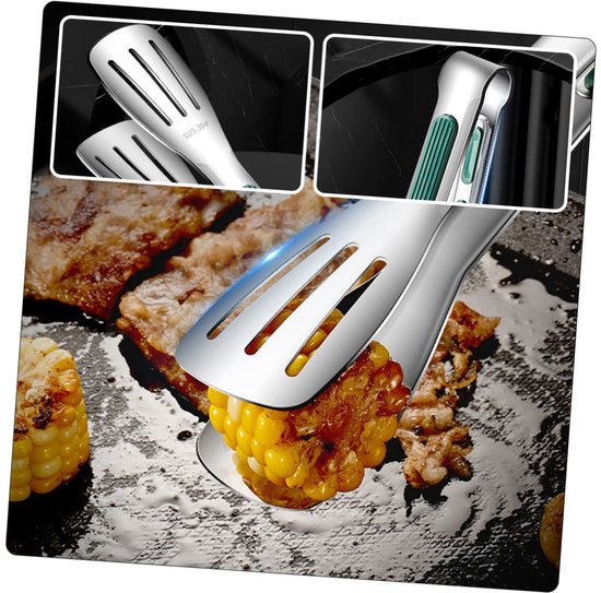 BBQ Set Roestvrij Staal - 37x13x5cm | Spatel En Vleestang Voor De Barbecue Rvs Met Ophanghaak