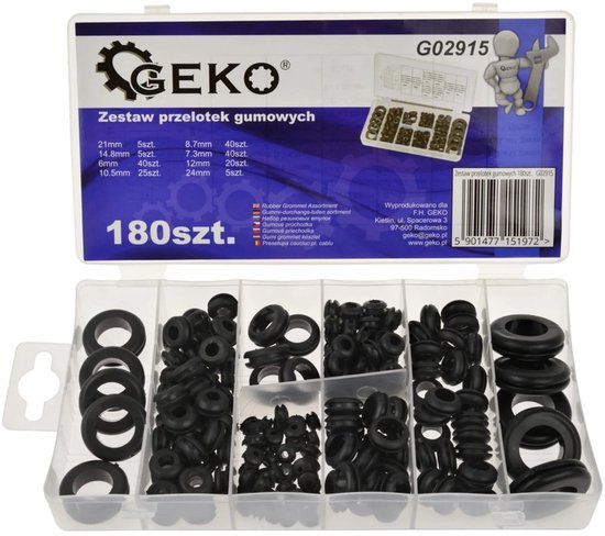 Assortiment d'œillets en caoutchouc 200 pièces