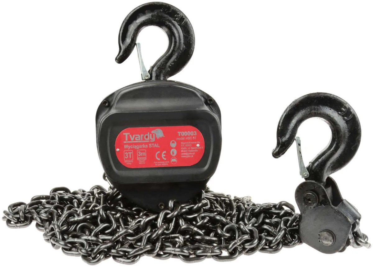 Tvardy Kettingtakel - 3000 kg - 3 m hijshoogte - G80 legering - Veiligheidshaak