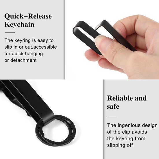 Riemclip, 2 stuks duty riemsleutelhouder, roestvrij stalen sleutelclip