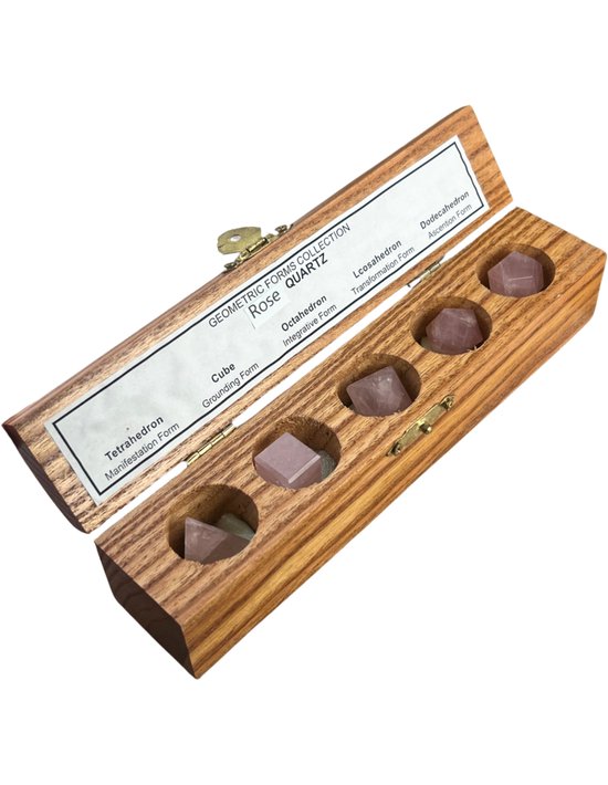 Geometrie setje Roze Kwarts in Doosje