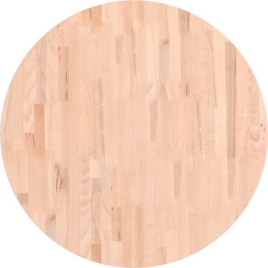 vidaXL Plateau de table - Rond - Ø80 cm - Bois de hêtre Massief Plateau de table en bois - Rond Plateau de table - Table basse Plateau - Bois de hêtre - Massief Hout - Plateau de table Vintage - Dessus de table