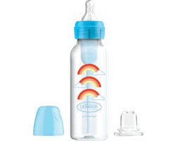 Dr. Brown’s Bottle to Sippy Starter Kit Babyfles - Smalle halsfles - 250 ml - Blauw