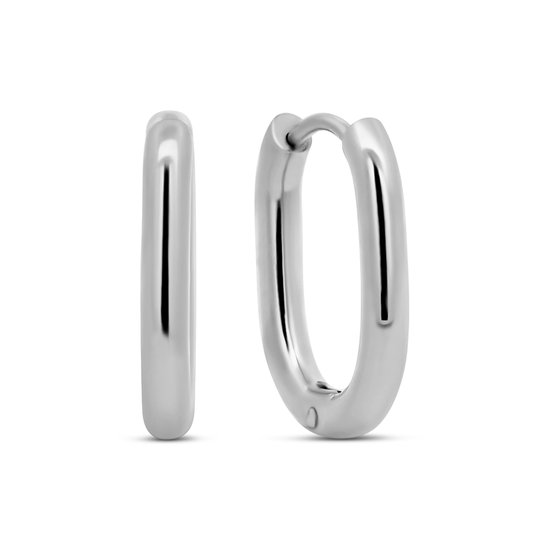 CO88 Collection - 8CE-70566 - Boucles d'oreilles en acier - Ovale - 14x17mm - Couleur argent