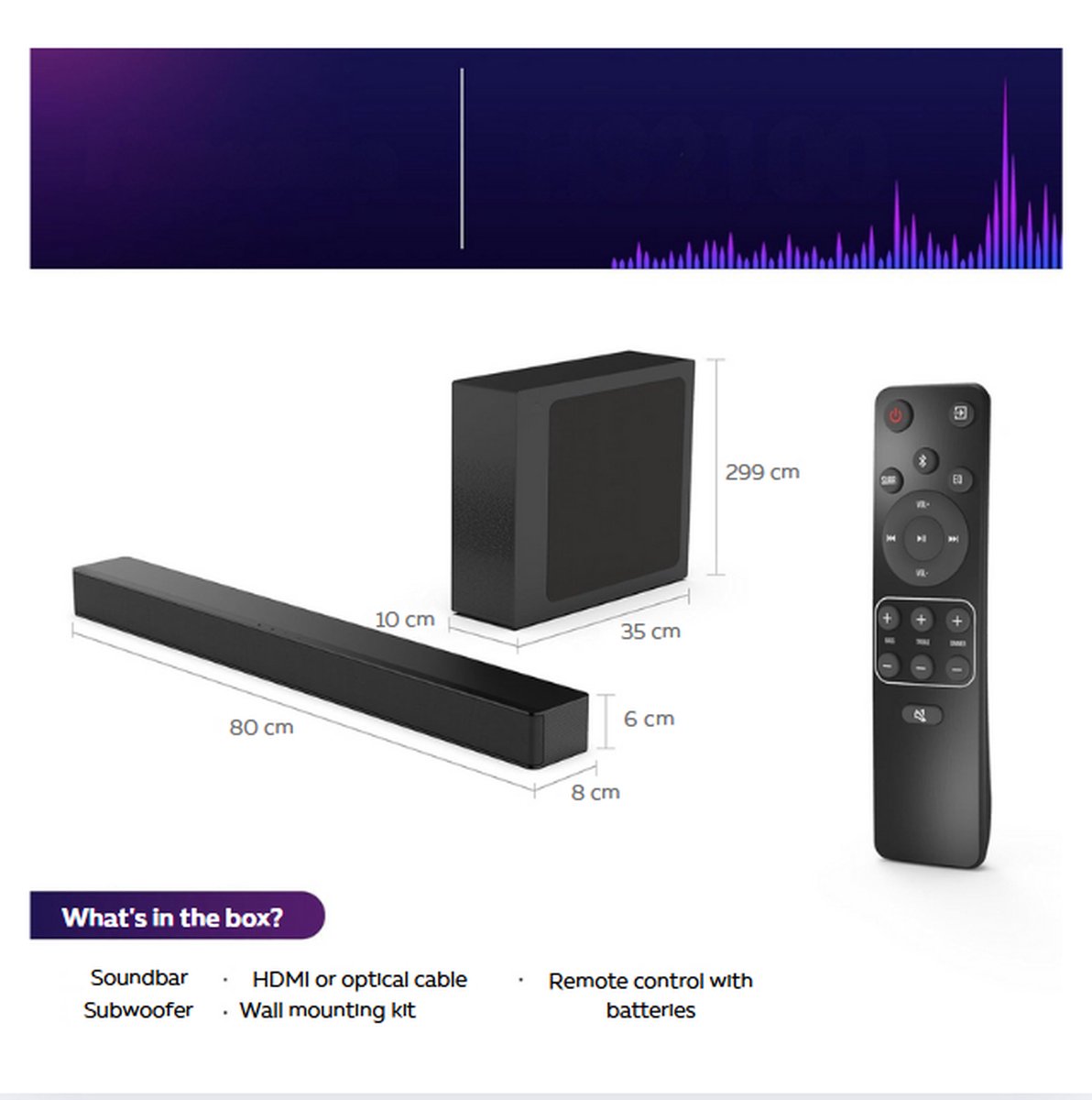 Soundbar DTS:X Soundbar Met Subwoofer - afbeelding 2
