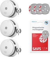 Bol.com SAVS S10-W Draadloos koppelbare rookmelder - 3 rookmelders met magneet montage - LinkSmart® - 10 jaar batterij - Optione... aanbieding