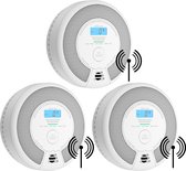 X-Sense SC07-W Draadloos koppelbare combimelder - 3 Combimelders - Rook en koolmonoxide - 10 Jaar batterij en 360° sensor - Rookmelder en koolmonoxidemelder - Rook én CO melder koppelbaar