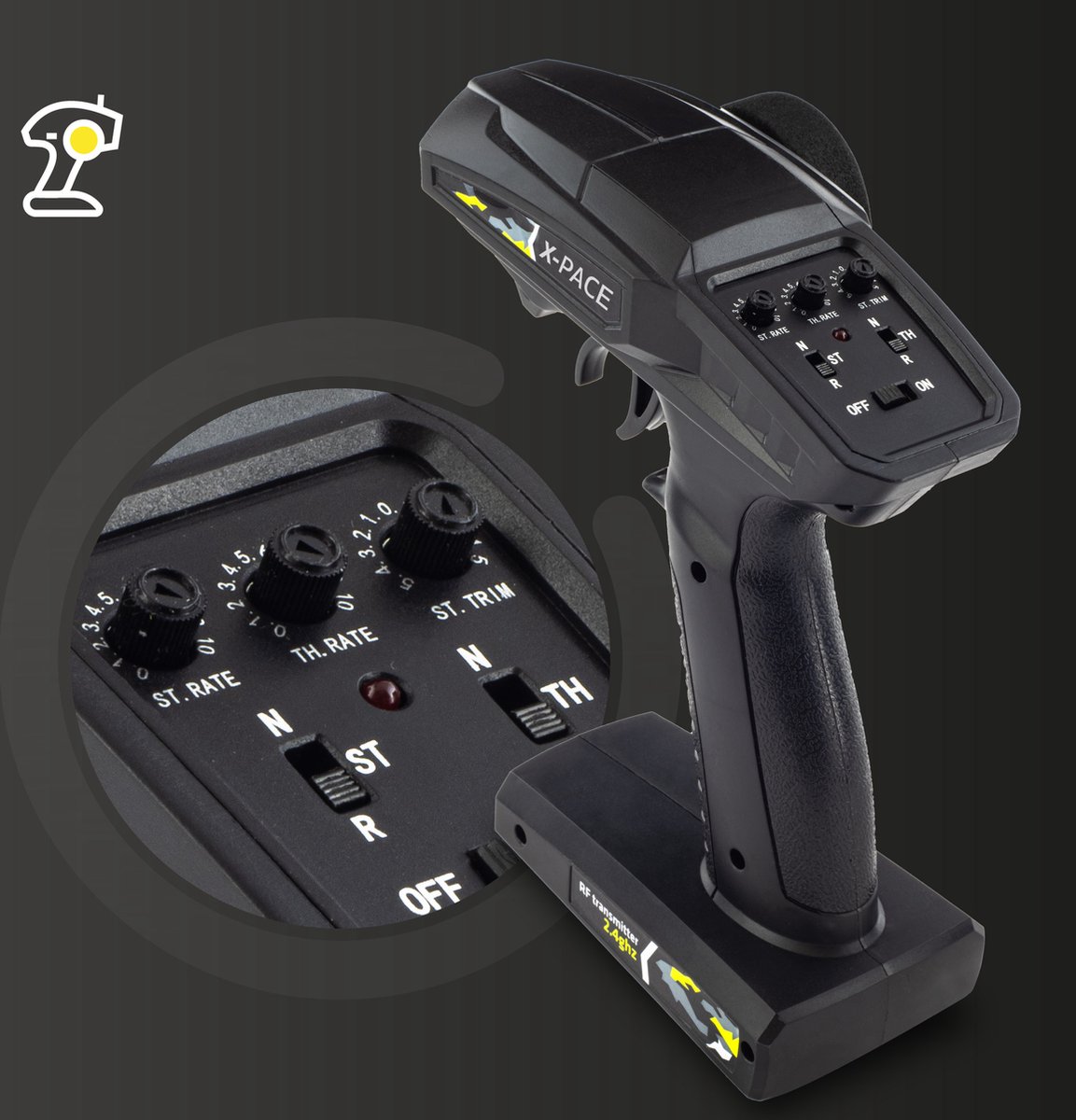 Overmax X-Pace - Bestuurbare Auto - 2 accu’s - 30 km/u - 4x4 - 1:18 - Bereik 100m - Onafhankelijke vering - LED’s - Offroad RC Auto Volwassenen & Kinderen - Afstandsbestuurbare Auto voor Buiten — afbeelding 19
