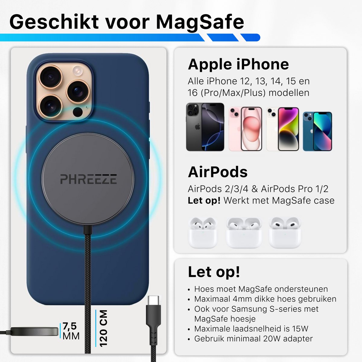 INIU Draadloze oplader 15W -Telefoonoplader- Oplader -partij