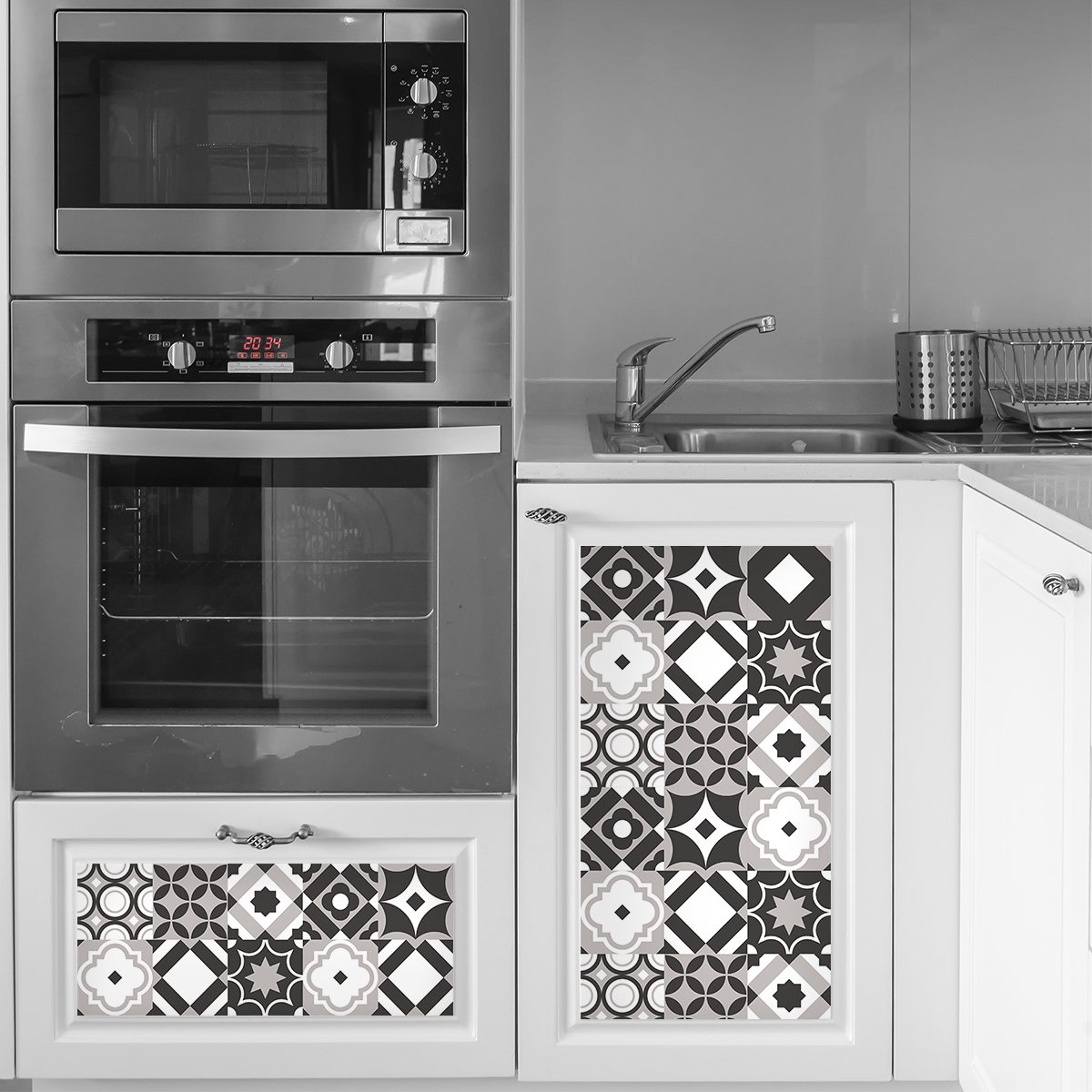 Ambiance Sticker Zelfklevende tegelmuurstickers voor keuken en badkamer - 24 BERDUGO meubeltegelstickers - 24 stickers 10x10cm Multi color