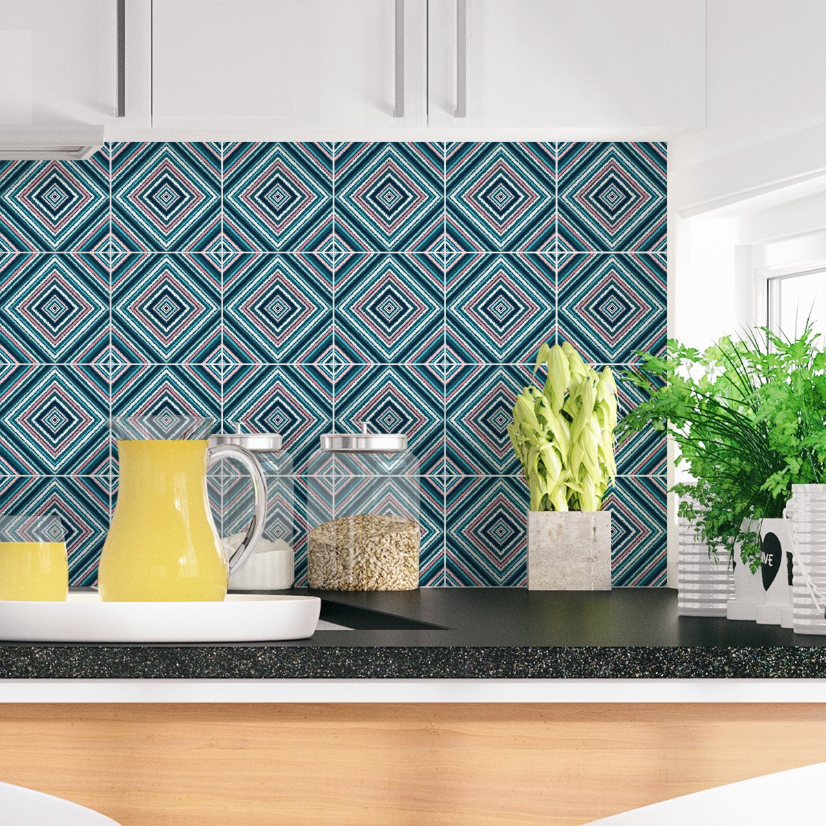 Ambiance Sticker Zelfklevende muurtegelstickers voor keuken en badkamer - 24 Boheemse tegelstickers van Gleska - 24 stickers, 10x10 cm Multi color