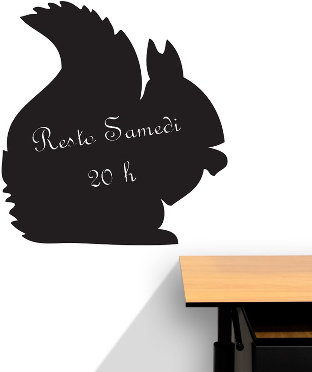 Ambiance Sticker Schoolbordsticker - uitwisbare zelfklevende muurstickers - Eekhoorn - 115x105cm Multi color