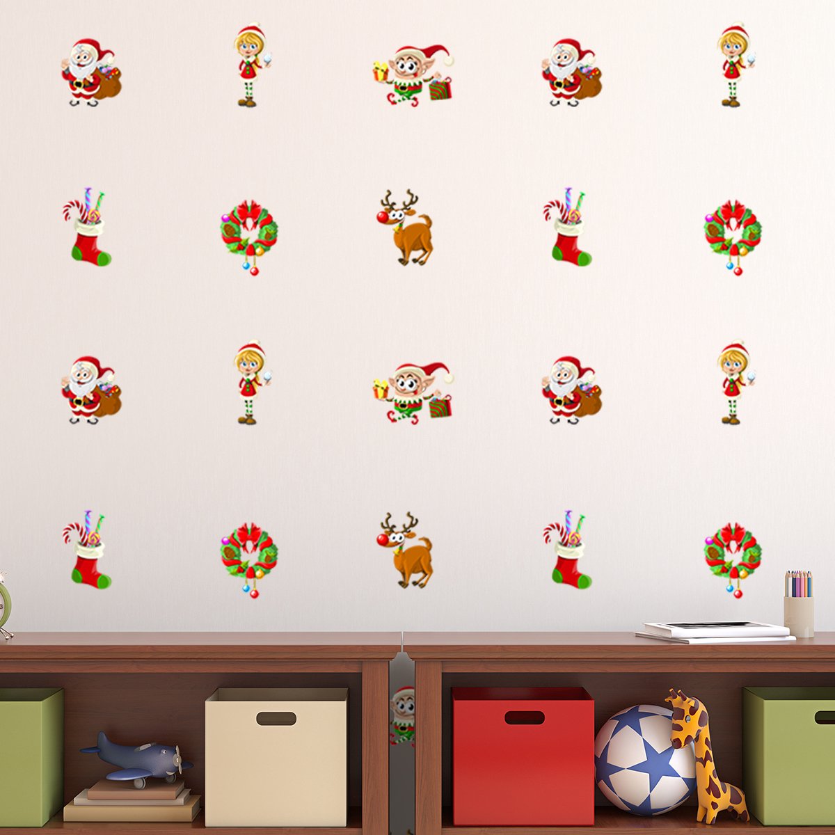 Kerstverrassingen sticker - Zelfklevende kerststickers - Feestelijke decoraties - 80x105cm