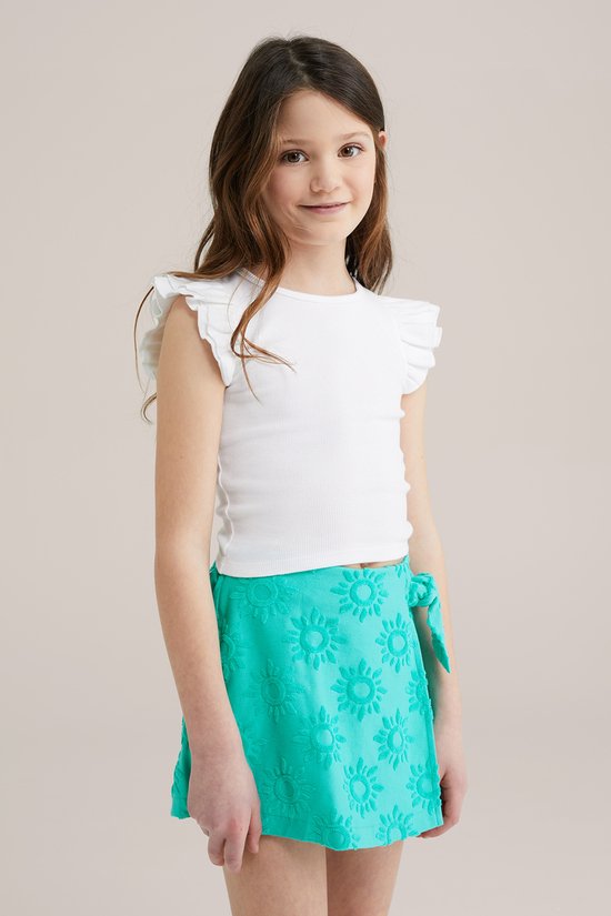 WE Fashion Filles - T-shirt court avec volants