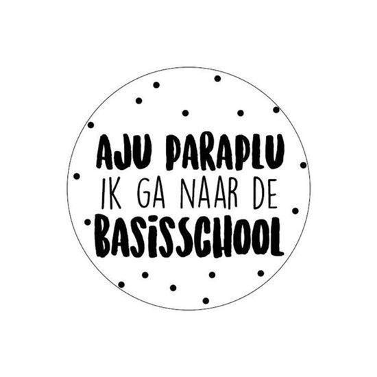 Foto: Sticker rond aju paraplu ik ga naar de basisschool 30 stuks ronde sticker wenssticker cadeau versiering traktatie sticker