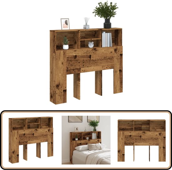 vidaXL Hoofdbordkast 120x19x103,5 cm zwart, hoofdeindekast, bedombouw kast, hoofdbord, hoofdbord kast, bedombouw, hoofdeinde, bedkast