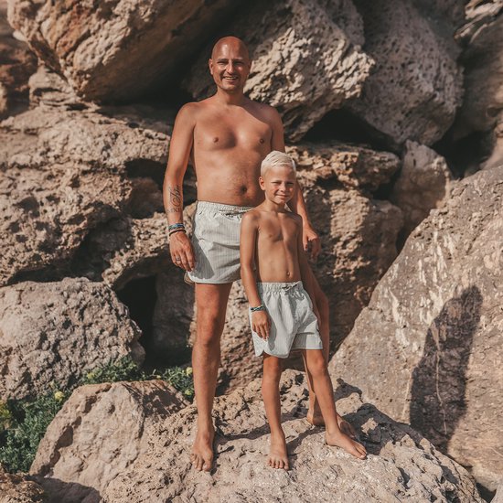 Short de bain en seersucker pour homme | Maillot de bain anti-UV pour homme | Taille S à XL | Histoires salées