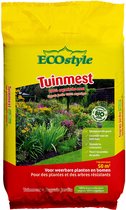 ECOstyle Tuinmest Organische Meststof - Border & Siertuin - Natuurlijke Meststof Gazon - 120 Dagen Voeding- 100 M² - 10 KG