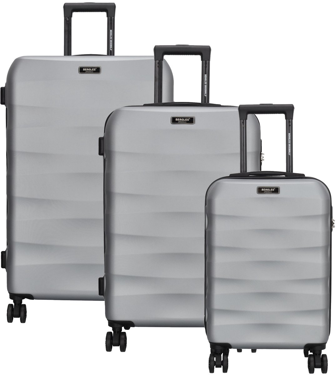 Beagles Travel Koffer 20-24-28 Inch - Kofferset - Koffers - Travel - Reizen - Set - Zilver