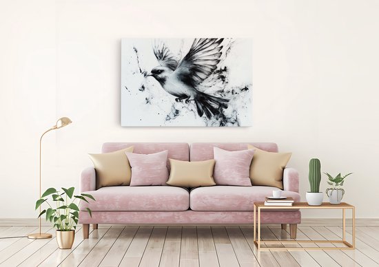 Tableau sur toile Saammp - Oiseau abstrait - Nature - Animaux - 120x80 - Photo sur toile - Décoration murale - Décoration murale Salon - Décoration chambre - Impression sur toile