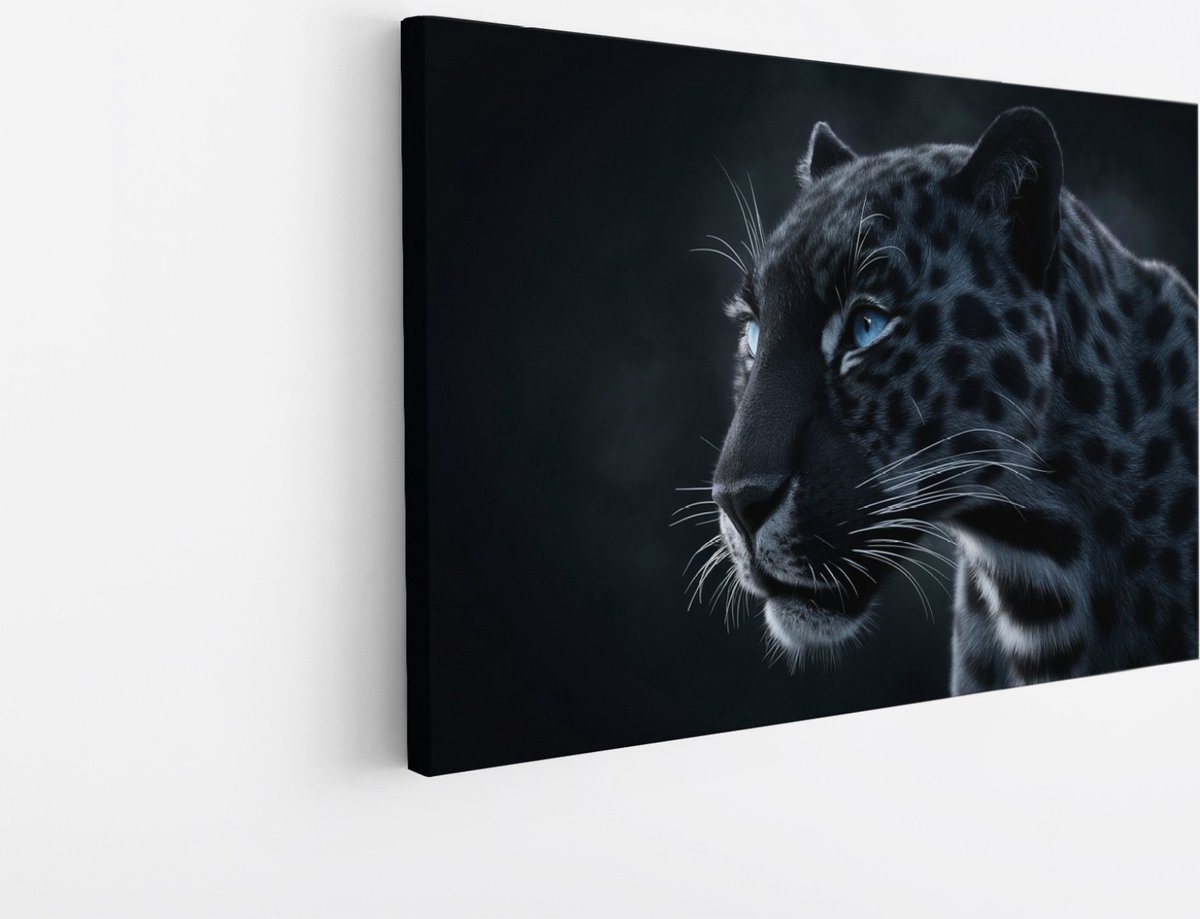 Saammp Canvas Schilderij - Abstracte Panter - Natuur - Dieren - 45x30 - Foto op canvas - Wanddecoratie - Muurdecoratie Woonkamer - Slaapkamer decoratie - Canvas Print Multicolor