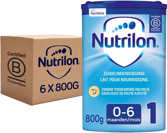 Nutrilon 1 - Zuigelingenmelk Baby 0-6 maanden - Babymelk in Poeder voor Flesvoeding - 6 x 800g