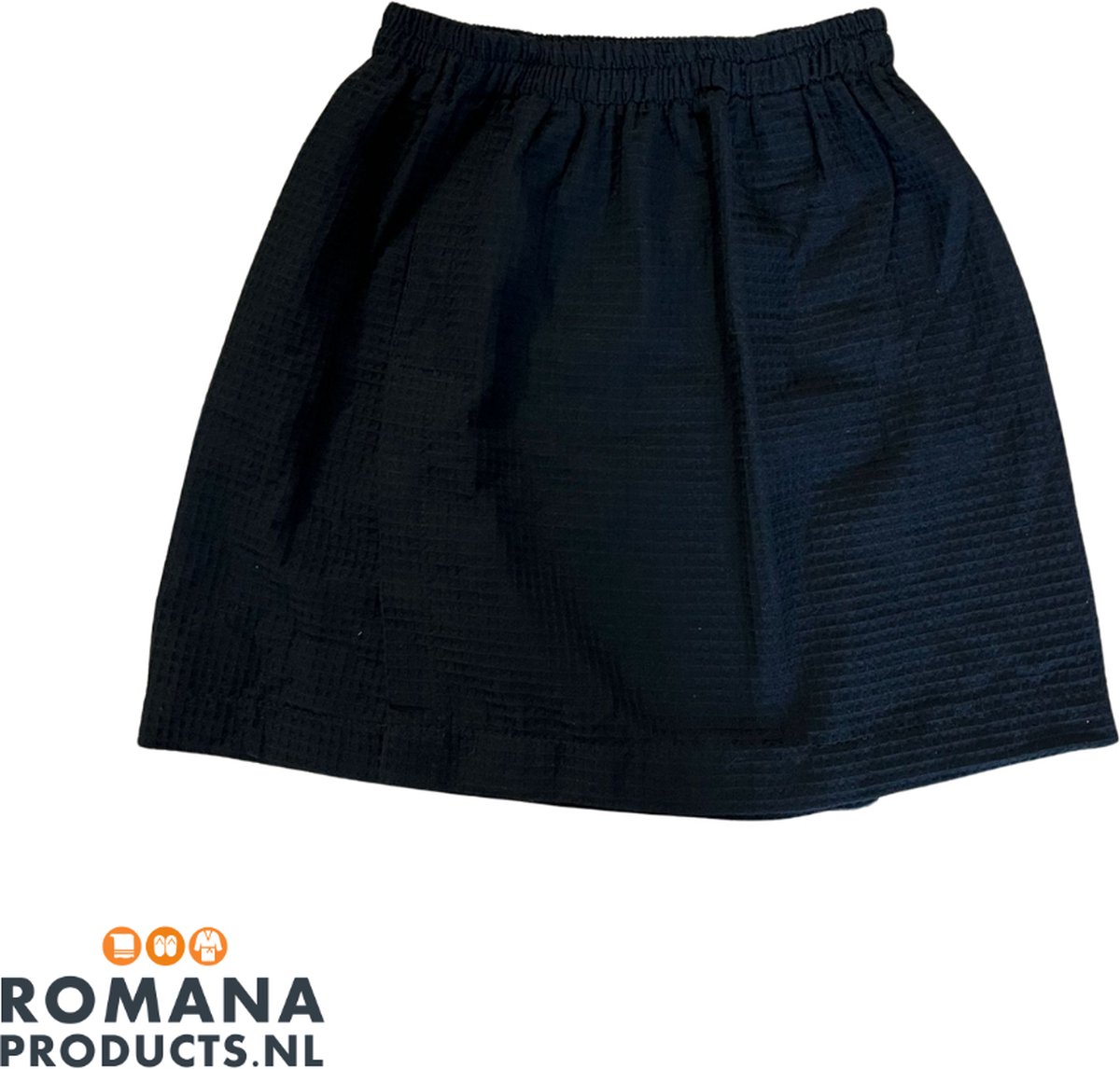 Romana Products Wafel - Sauna Skirt - Korte Rok voor Sauna - Zwart - Maat XXL