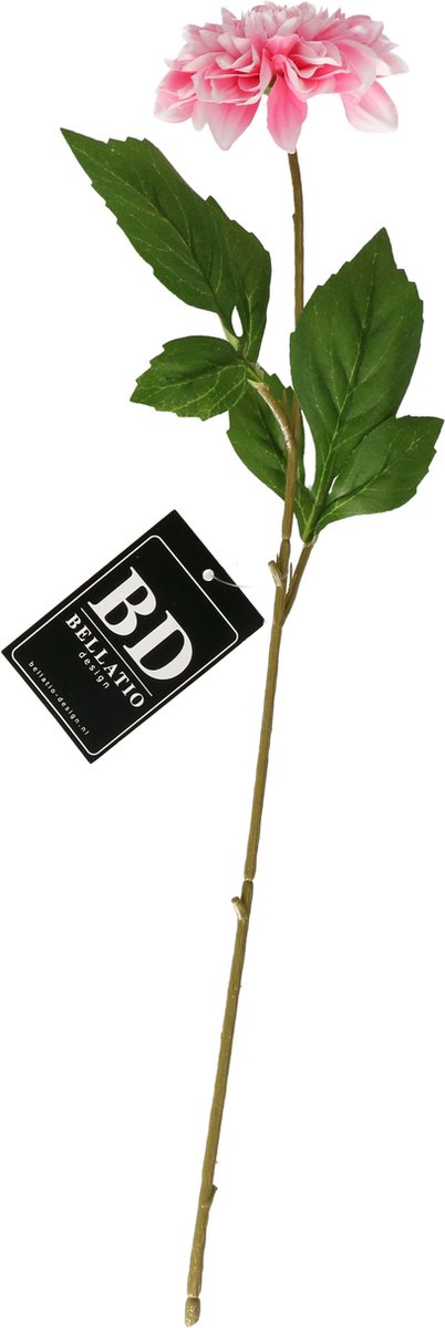 Bellatio Design Kunstbloem Dahlia - 50 cm - lichtroze - kunst zijdebloemen