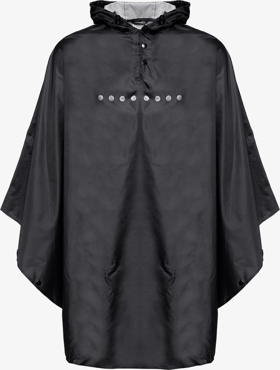 Mountain Peak dames/heren regenponcho - Zwart - Winddicht en waterafstotend - Ademend materiaal