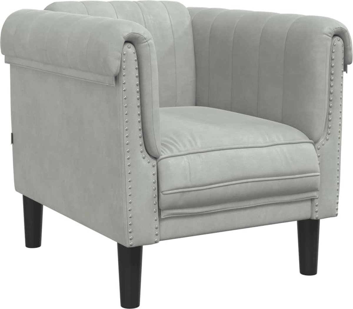 vidaXL - Fauteuil - fluweel - lichtgrijs