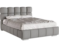GEPOLSTERD BED Bliss 140 x 200 cm met opbergruimte, lattenbodem en Pocketveringmatras H3 (19 cm hoog)