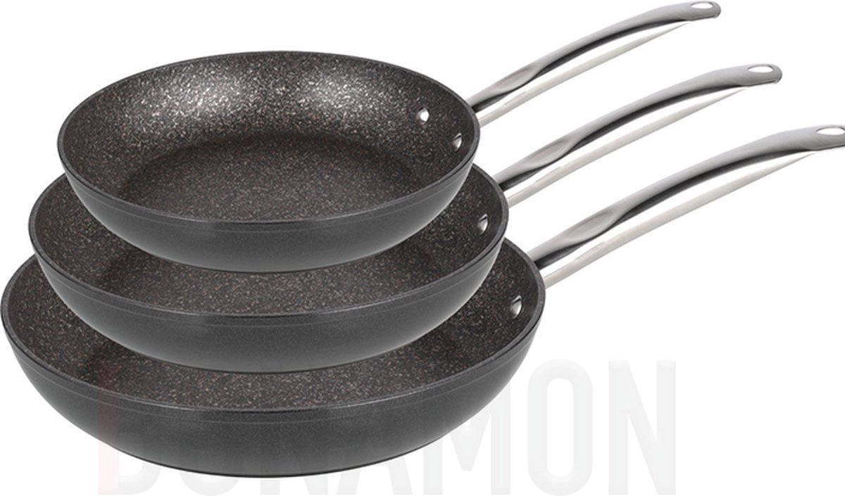 Michelino Aluminium Pannenset - 20/24/28 CM ⌀ - Alle Warmtebronnen - Vaatwasserbestendig
