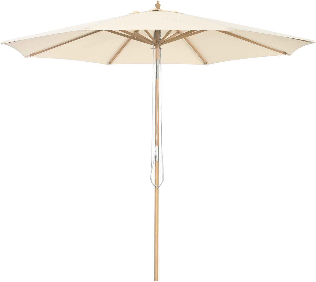COSTWAY Parasol 270/300 cm, tuinscherm van hout, aan beide zijden 30° knikbaar, terrasparasol, marktscherm voor tuin, balkon, terras, beige