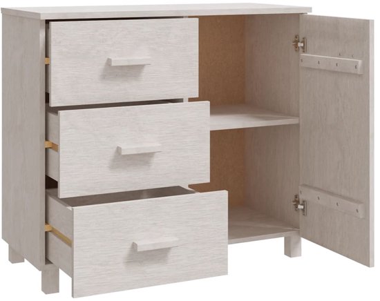 vidaXL Dressoir HAMAR 90x40x80 cm massief grenenhout wit - Dressoir - Dressoirs - Kast - Dressoirkast