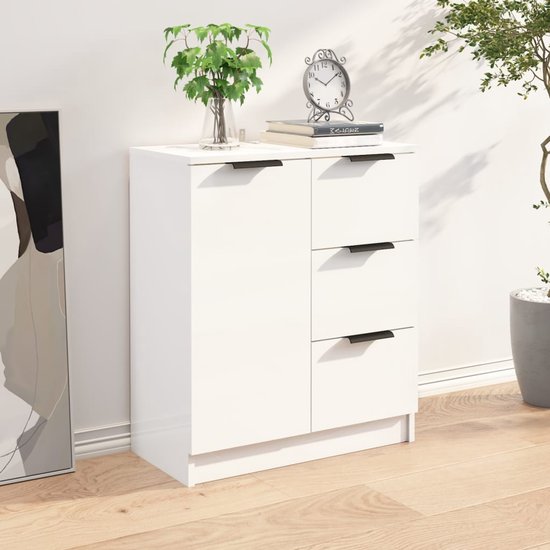 Dressoir 69,5x34x90 cm bewerkt hout hoogglans wit kopen