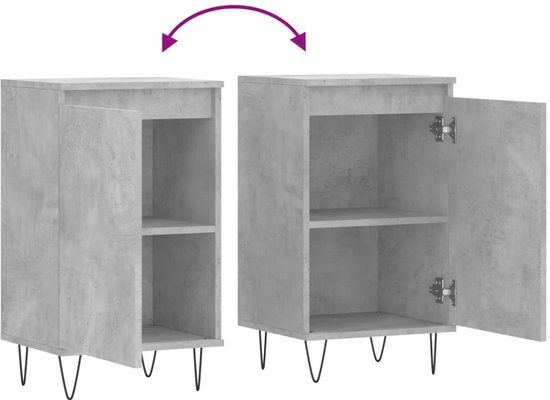 vidaXL Buffet 40x35x70 cm Bois d'ingénierie Béton Gris - Buffet - Commodes - Armoire - Armoire murale