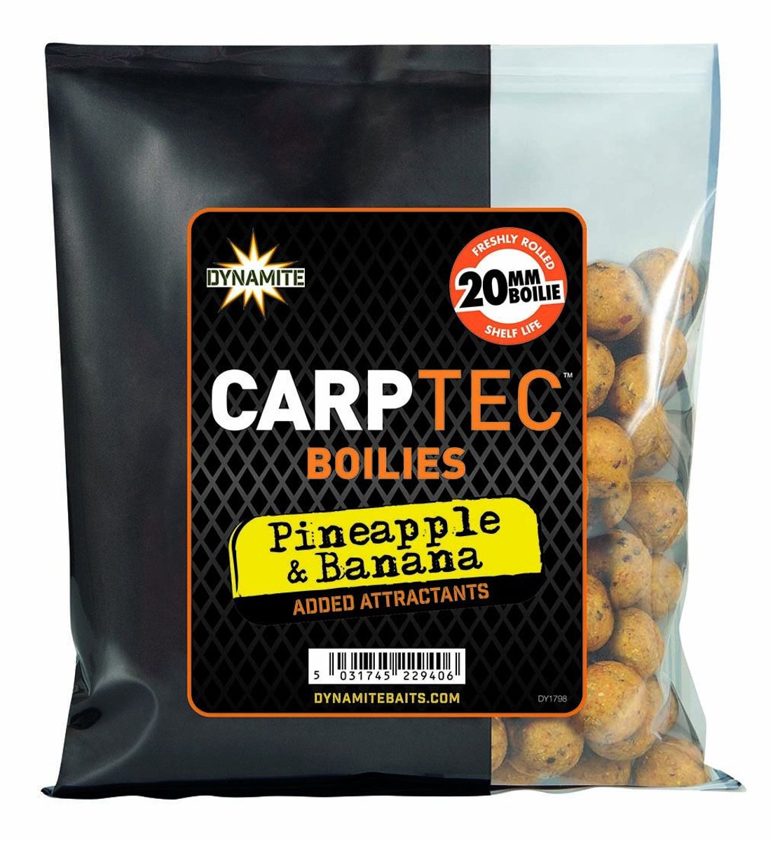 Carp Spirit Dynamite Baits Carptec Boilies | 300g Pineapple & Banana 20mm