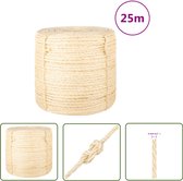 Febsow 6 mm x 100 m sisal touw voor krabpaal, natuurlijk sisal touw, leuningtouw, jute touw voor katten, krabtouw, kattenaccessoires, sisal koord voor tuin, doe-het-zelf, knutselen, verpakking en