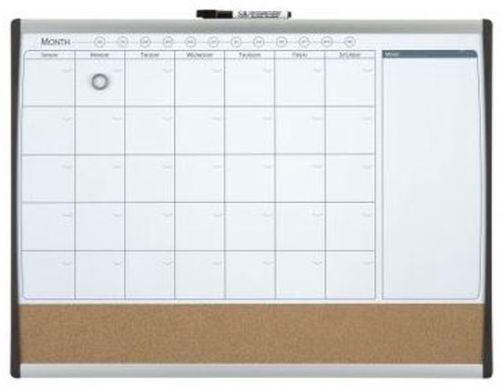 Nobo Maandplanner - 58,5 x 43,0 cm - Inclusief Magneet, Marker En Wisser