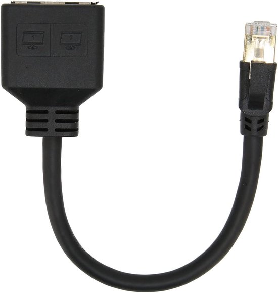 RJ45-splitteradapter 1 Naar 4 Poorten – Vergulde Kern, ABS, Plug-and-play – Voor Thuis En Kantoor