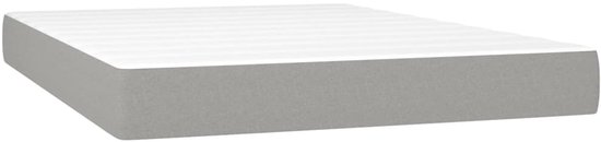 vidaXL Boxspring avec matelas Tissu Gris clair 140x200 cm - Boxspring - Sommiers - Lit - Meubles de couchage
