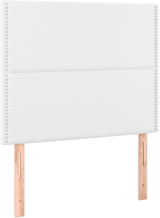 vidaXL Cadre de lit avec tête de lit Simili cuir Blanc 120x200 cm - Cadre de lit avec tête de lit - Encadrements de lit avec têtes de lit - Cadre de lit - Lit
