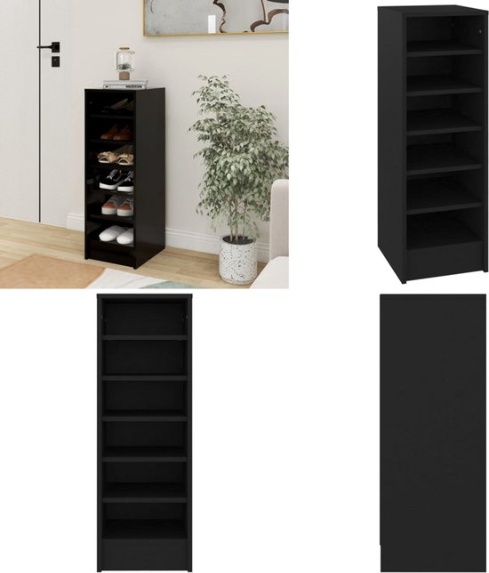 VidaXL Schoenenkast 31,5x35x90 cm bewerkt hout betongrijs
