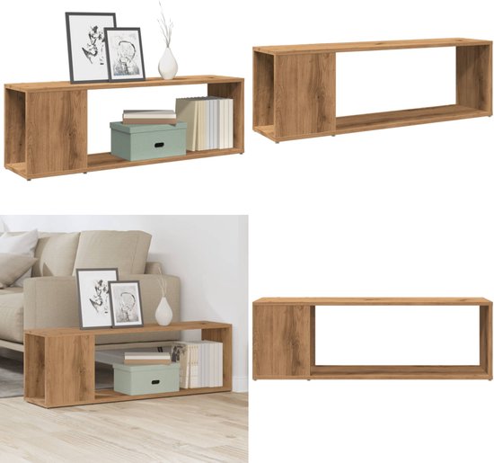 Tv-meubel 100x24x32 cm bewerkt hout bruin eikenkleur kopen? | .nl