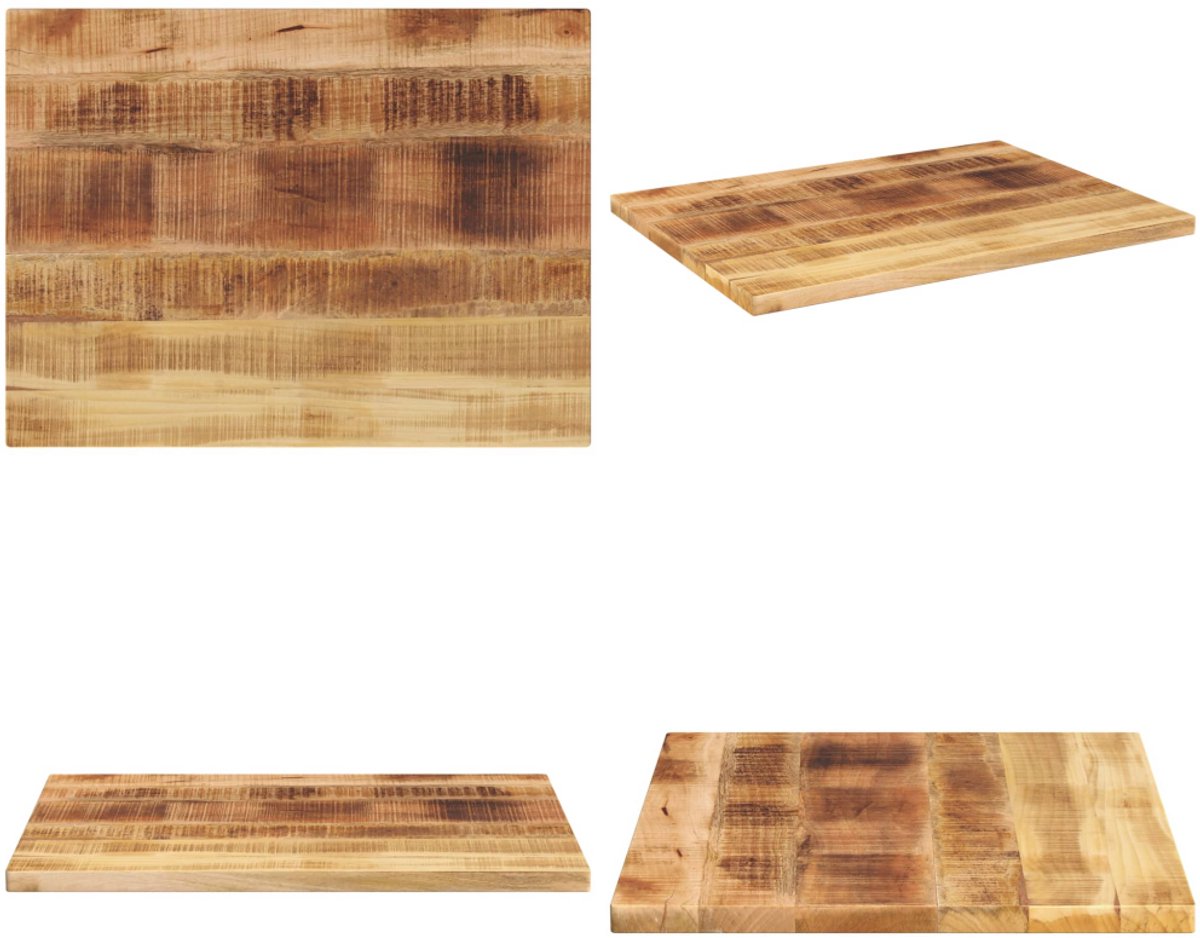 VidaXL Tafelblad rechthoekig 80x60x3 8 cm massief ruw mangohout Tafelblad Tafelbladen Vervangend Tafelblad Meubelpaneel